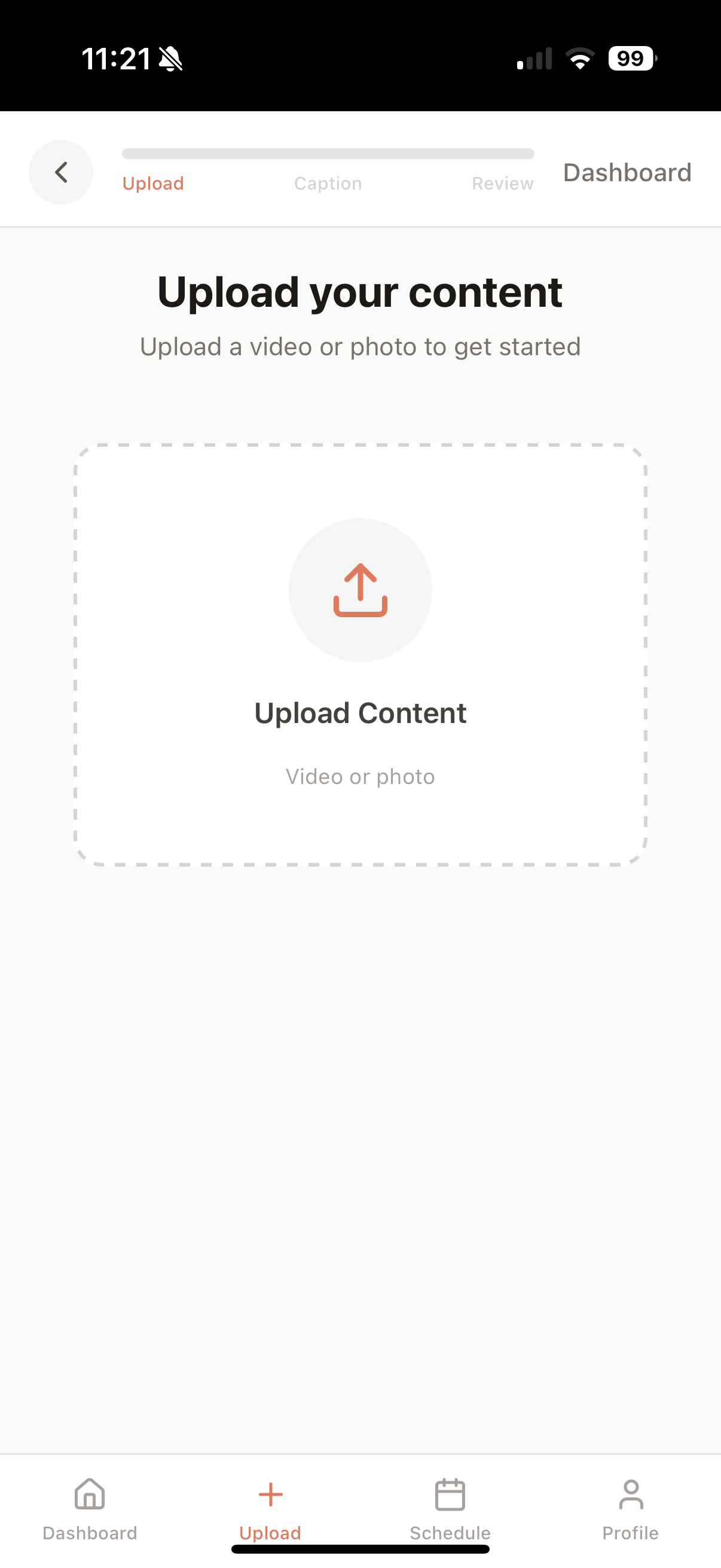 Reelhaus — upload content flow