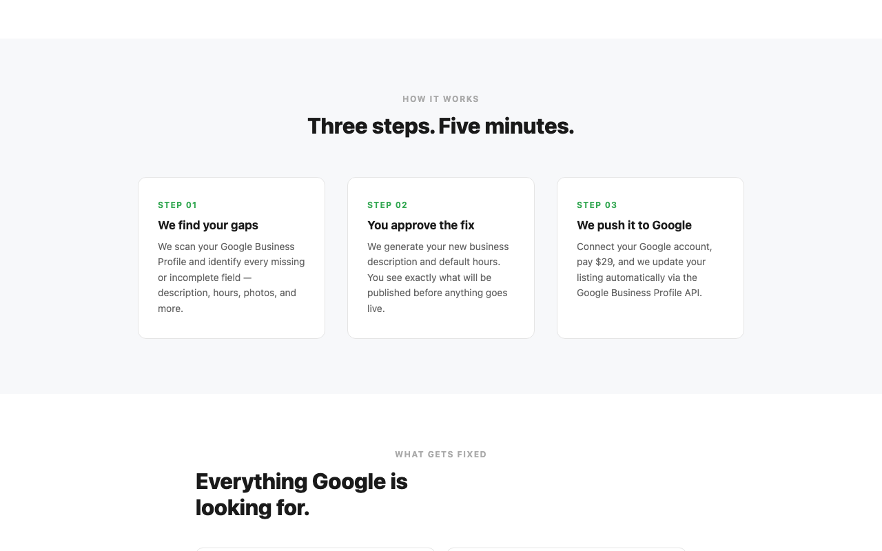 TUNEUP — three steps, five minutes